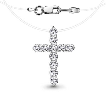 Колье AQUAMARINE 73600А длина 40 см вес 1.4 г серебро, фианит купить,12466