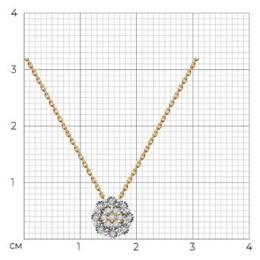 Колье Diamant 51-270-02059-1_40 длина 40 см вес 1.47 г золото, бриллиант купить,278044