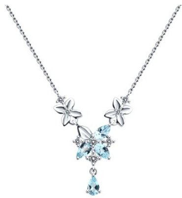 Колье Diamant 93-370-02061-1 длина 45 см вес 2.95 г серебро, топаз, фианит купить,NaN