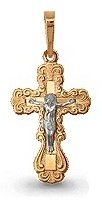 Крестик AQUAMARINE 10226 вес 1.25 г серебро, без вставок купить,11774