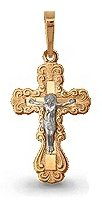 Крестик AQUAMARINE 10226 вес 1.25 г серебро, без вставок купить,11774