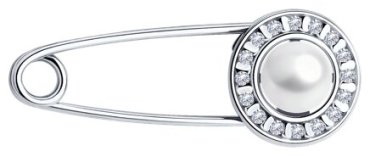 Брошь Diamant 94-340-02641-1 вес 1.22 г серебро, жемчуг, фианит купить,9360
