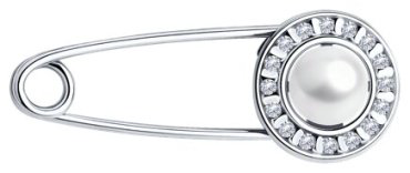 Брошь Diamant 94-340-02641-1 вес 1.22 г серебро, жемчуг, фианит купить,9360