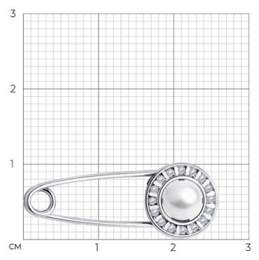 Брошь Diamant 94-340-02641-1 вес 1.22 г серебро, жемчуг, фианит купить,9360