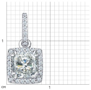 Подвеска SOKOLOV 94031268 вес 1.45 г серебро, фианит купить,9021