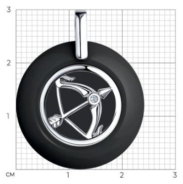 Подвеска Diamant 94-130-01258-1 вес 5.96 г серебро, фианит, керамика купить,6996