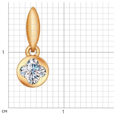 Подвеска SOKOLOV 93030279-0_96 вес 0.96 г серебро, фианит купить,9234