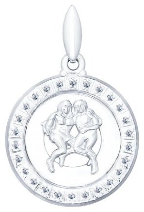 Подвеска SOKOLOV 94031385-s41 вес 1.46 г серебро, фианит купить,12312