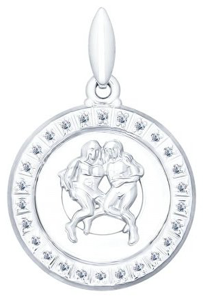 Подвеска SOKOLOV 94031385-s41 вес 1.46 г серебро, фианит купить,12312