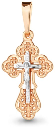 Крестик AQUAMARINE 10163 вес 1.16 г серебро, без вставок купить,11774