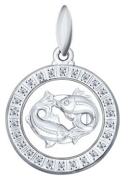 Подвеска SOKOLOV 94031394-s48 вес 1.45 г серебро, фианит купить,8878