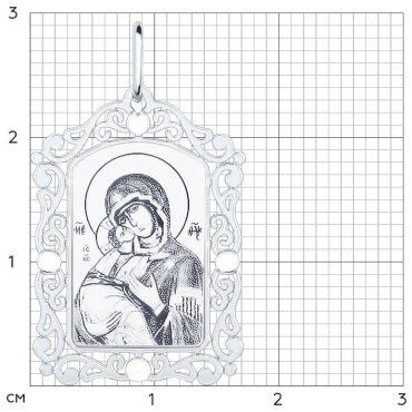 Икона SOKOLOV 94100228 вес 1 г серебро, без вставок купить,9234