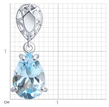 Подвеска Diamant 94-330-02688-1 вес 1 г серебро, топаз купить,13865