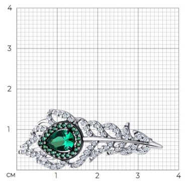 Брошь SOKOLOV 94040277 вес 2.98 г серебро, фианит купить,23598