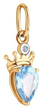 Подвеска Diamant 51-330-01205-2 вес 0.6 г золото, топаз купить,48417