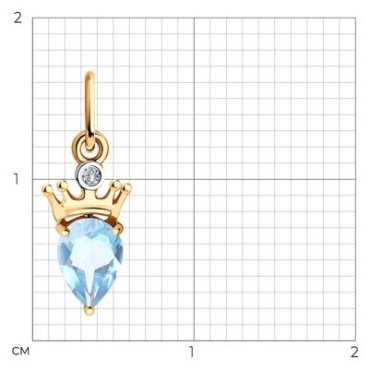 Подвеска Diamant 51-330-01205-2 вес 0.6 г золото, топаз купить,48417