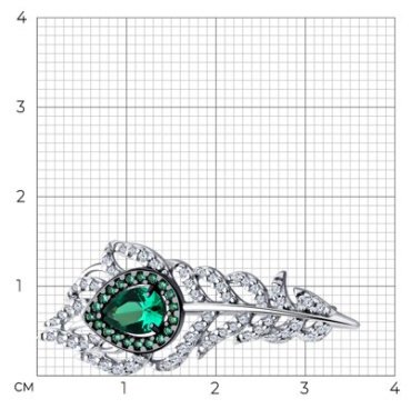 Брошь SOKOLOV 94040277 вес 2.98 г серебро, фианит купить,23085
