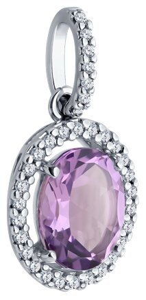 Подвеска Diamant 94-330-01999-2 вес 1.28 г серебро, аметист купить,15256