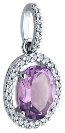 Подвеска Diamant 94-330-01999-2 вес 1.28 г серебро, аметист купить,15256