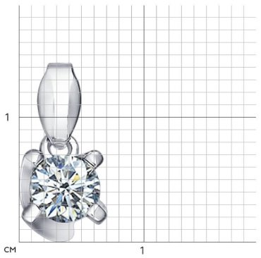 Подвеска SOKOLOV 94031278-0_8 вес 0.81 г серебро, фианит купить,8123