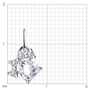 Подвеска Diamant 94-130-00998-1 вес 0.66 г серебро, фианит купить,3612