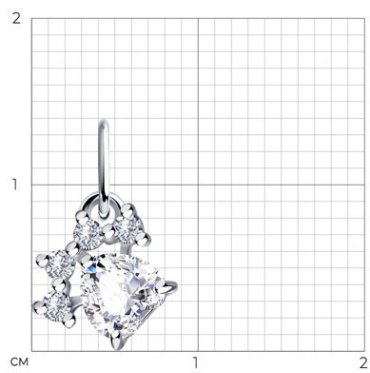 Подвеска Diamant 94-130-00998-1 вес 0.66 г серебро, фианит купить,3612