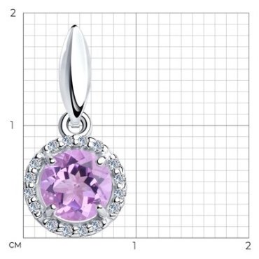 Подвеска SOKOLOV 92030332 вес 0.82 г серебро, аметист - ForteMarket Подвеска SOKOLOV 92030332 вес 0.82 г серебро, аметист купить,0