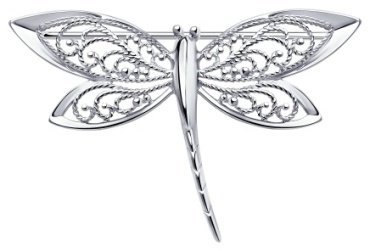 Брошь Diamant 94-140-00699-1 вес 3.59 г серебро, без вставок купить,22446