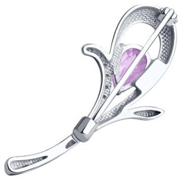 Брошь Diamant 94-340-01049-2 вес 2.79 г серебро, аметист купить,21546