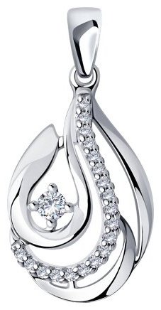Подвеска Diamant 94-130-00725-1 вес 1.21 г серебро, фианит купить,6310