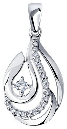 Подвеска Diamant 94-130-00725-1 вес 1.21 г серебро, фианит купить,6310