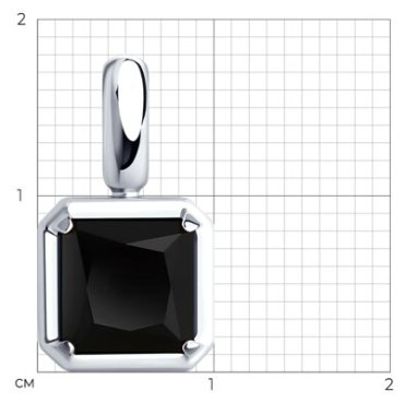 Подвеска Diamant 94-330-01915-1_s вес 1.13 г серебро, оникс купить,17339