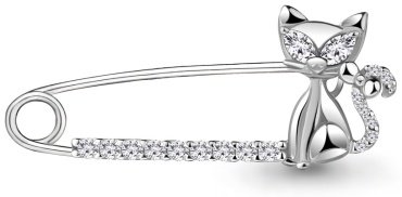 Булавка AQUAMARINE 72631А вес 1.9 г серебро, фианит купить,20777