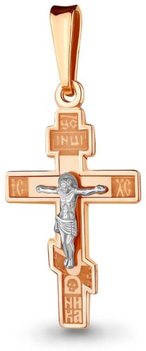 Крестик AQUAMARINE 10219.6 вес 0.95 г серебро, без вставок
