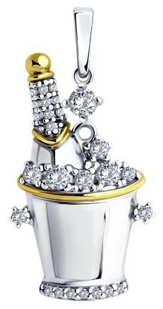 Подвеска SOKOLOV 94033236 вес 2.45 г серебро, фианит купить,12216