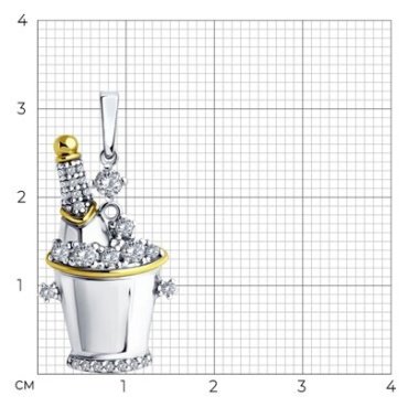 Подвеска SOKOLOV 94033236 вес 2.45 г серебро, фианит купить,12216