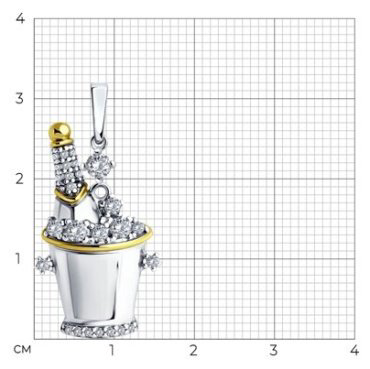 Подвеска SOKOLOV 94033236 вес 2.45 г серебро, фианит купить,12216