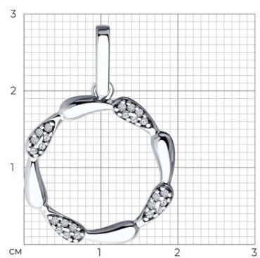 Подвеска Diamant 94-130-02004-1 вес 1.86 г серебро, фианит купить,9165