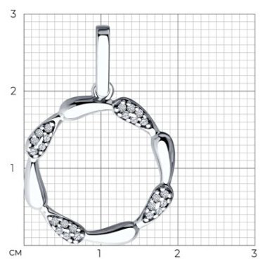 Подвеска Diamant 94-130-02004-1 вес 1.86 г серебро, фианит купить,9165