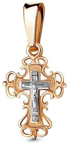 Крестик AQUAMARINE 10013 вес 0.98 г серебро, без вставок купить,17442
