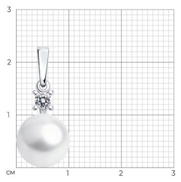 Подвеска Diamant 94-330-01946-1 вес 1.83 г серебро, жемчуг, фианит купить,23000