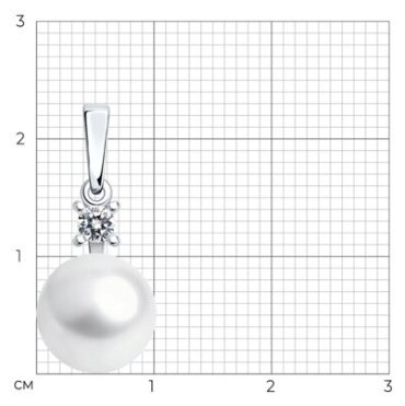 Подвеска Diamant 94-330-01946-1 вес 1.83 г серебро, жемчуг, фианит купить,23000