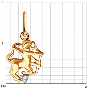 Подвеска SOKOLOV 036368 вес 0.68 г золото, фианит купить,52949