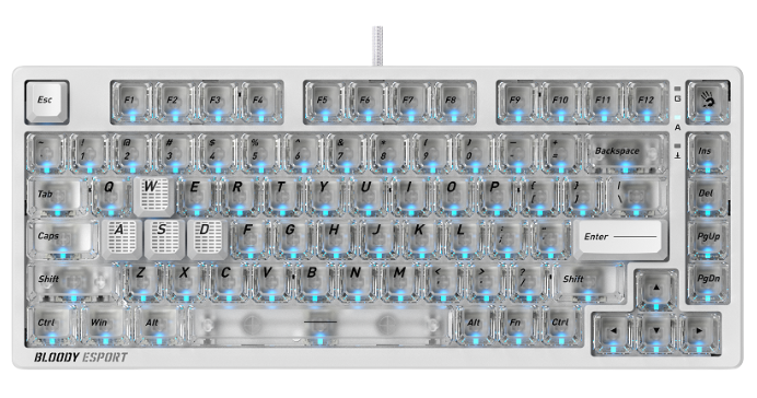 Клавиатура A4Tech Bloody MS76 MS Magnetic Switch Crystal White