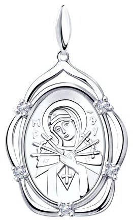Икона Diamant 94-130-00811-1 вес 3.28 г серебро, фианит купить,25650