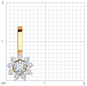 Подвеска Diamant 51-130-02267-1 вес 0.51 золото, фианит купить,51861