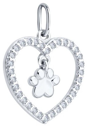 Подвеска Diamant 94-130-02309-1 вес 1.18 г серебро, фианит купить,7877