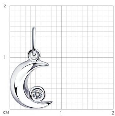 Подвеска Diamant 94-130-01078-1 вес 0.49 г серебро, фианит купить,5483