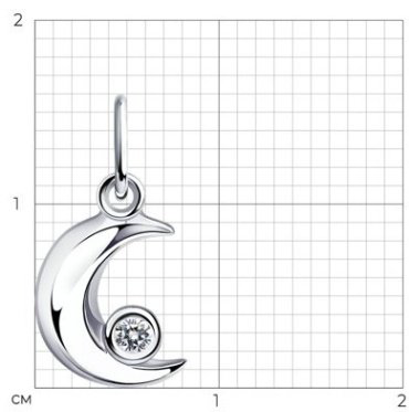Подвеска Diamant 94-130-01078-1 вес 0.49 г серебро, фианит купить,5483