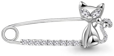 Брошь AQUAMARINE 72631А вес 1.75 г серебро, фианит купить,30780